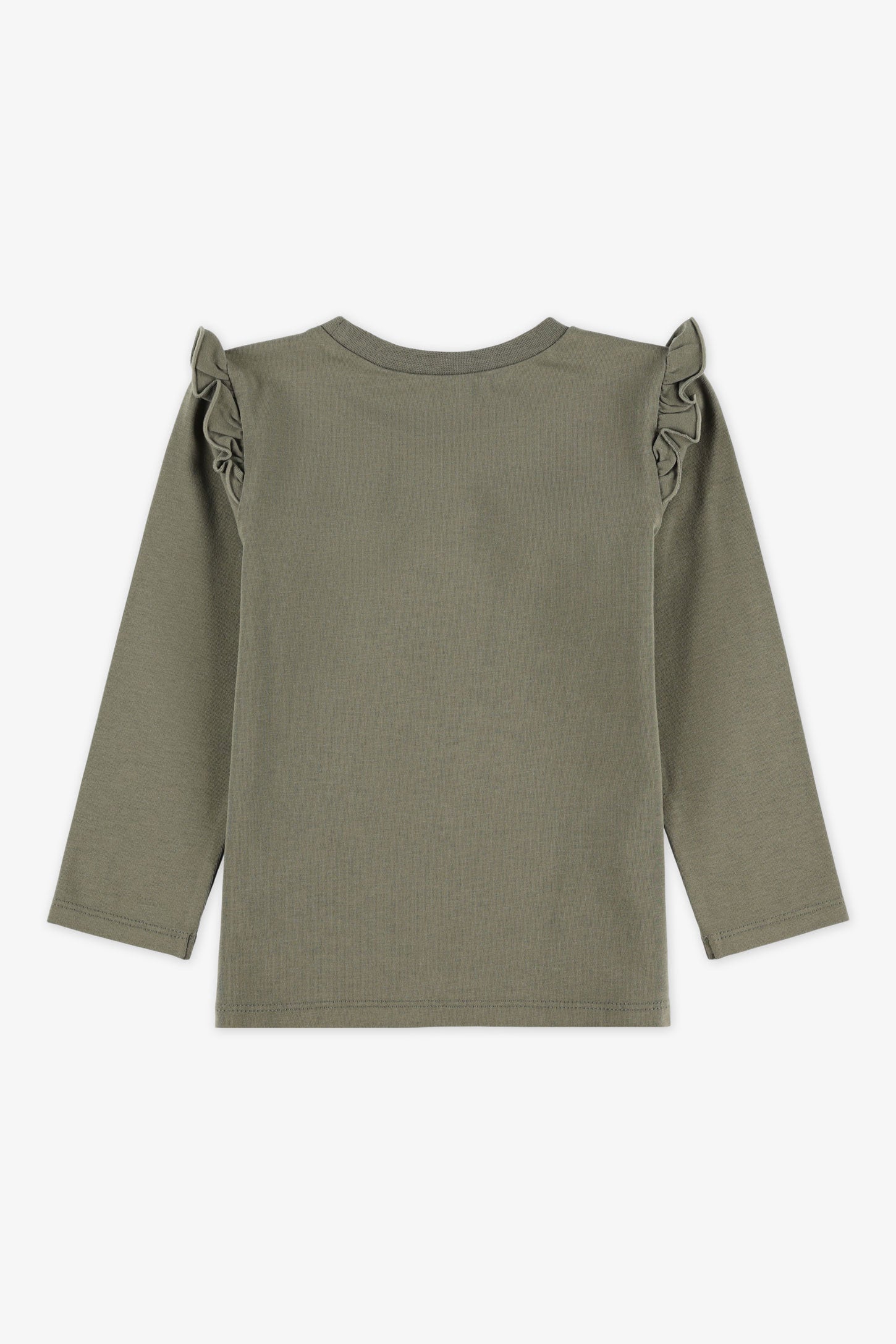 Chandail léger manches longues frills - Bébé fille && KAKI