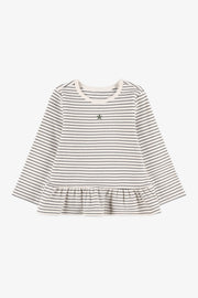 Chandail léger manches longues frills - Bébé fille && BLANC CASSÉ/MULTI