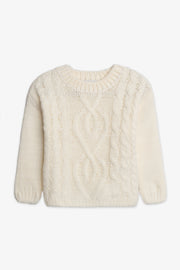 Chandail tricot à manches longues - Bébé fille && BLANC CASSÉ