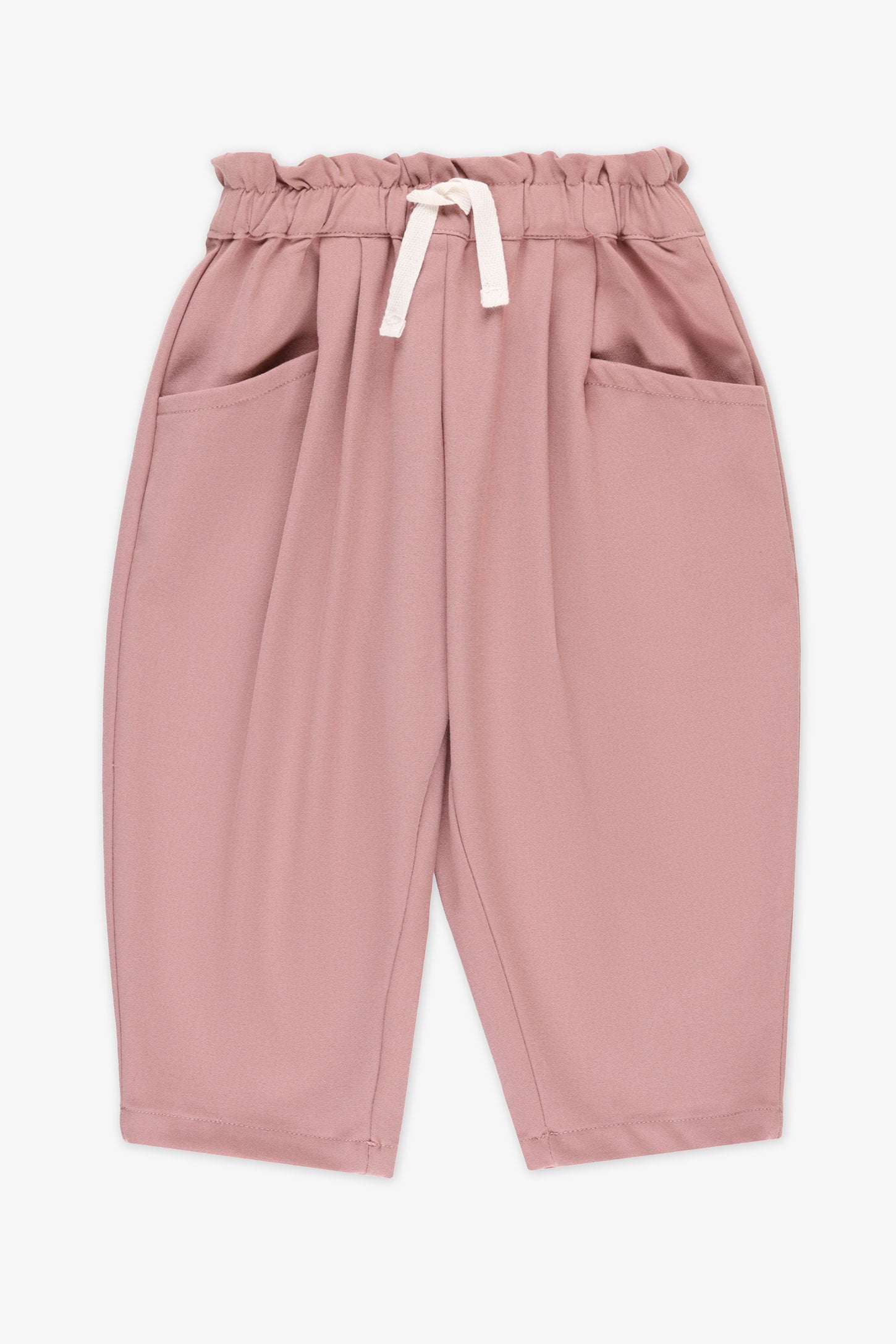Pantalon paper bag extensible - Bébé fille && VIEUX ROSE
