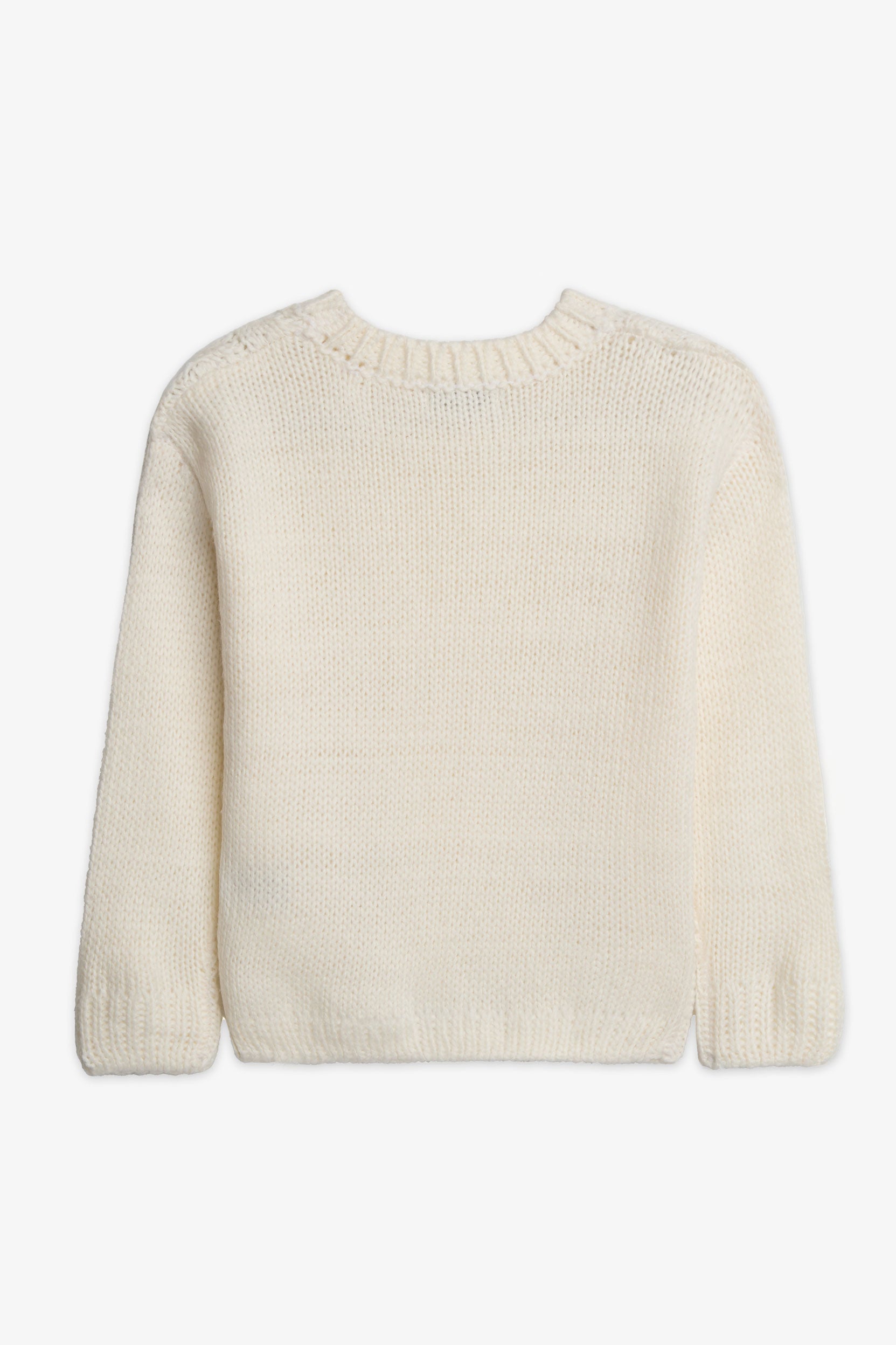 Chandail tricot à manches longues - Bébé fille && BLANC CASSÉ