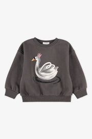 Chandail ouaté manches longues – Bébé fille && CHARBON