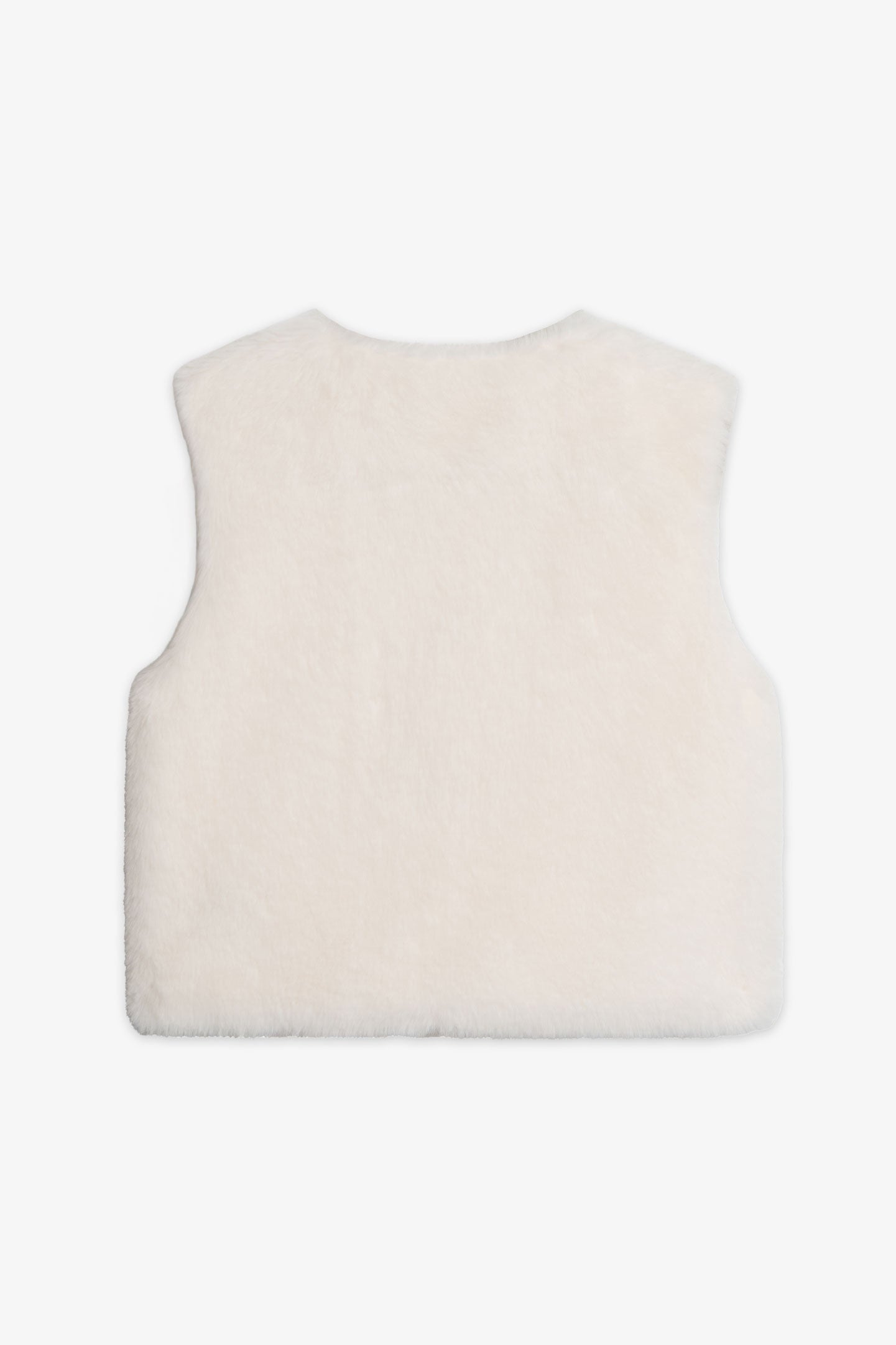 Veste S/manches unie en fausse fourrure - Bébé fille && BLANC CASSÉ