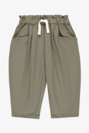Pantalon paper bag extensible - Bébé fille && KAKI