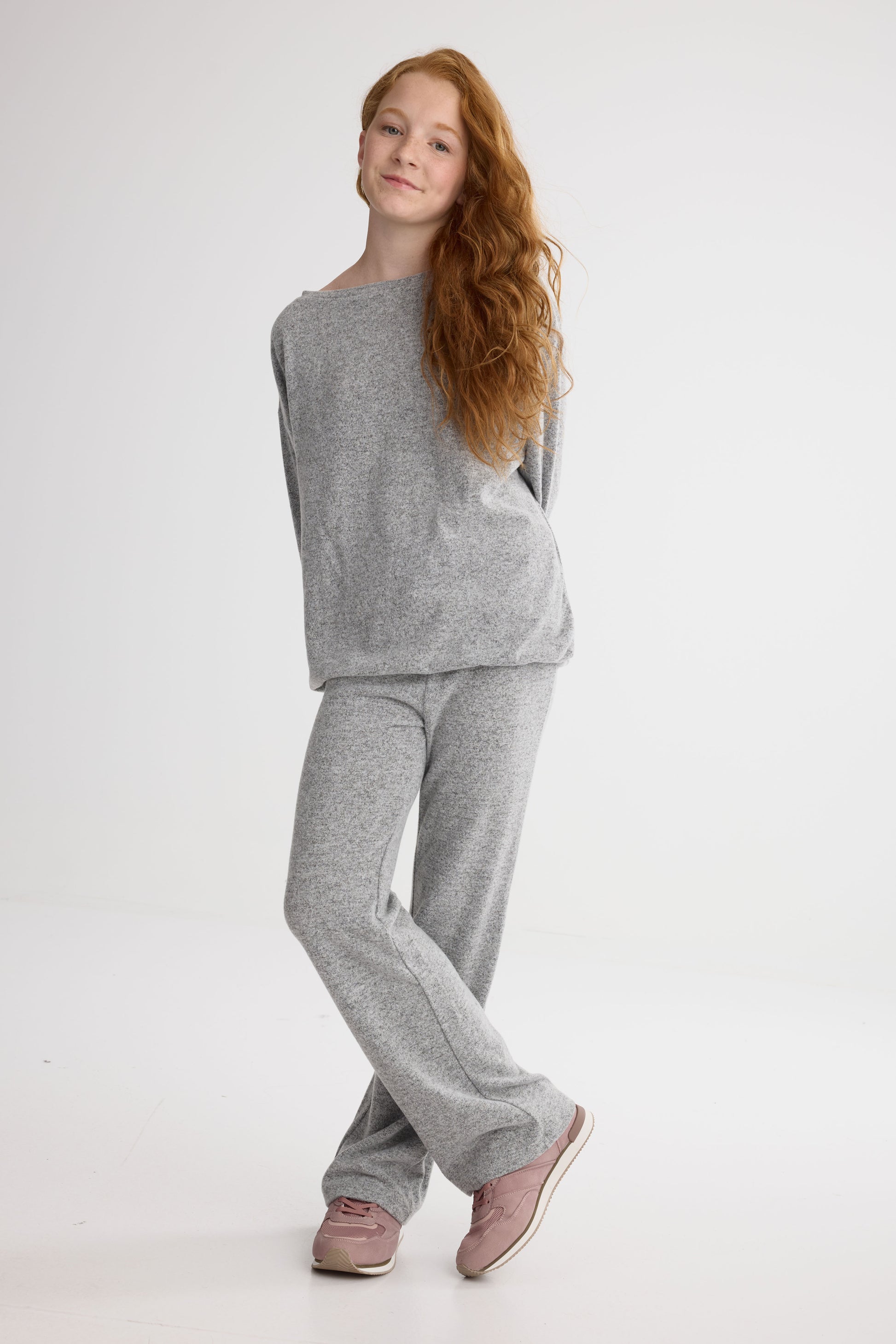 Chandail léger manches longues – Ado fille && GRIS MIXTE
