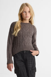 Chandail tricot manches longues – Ado fille && CHARBON