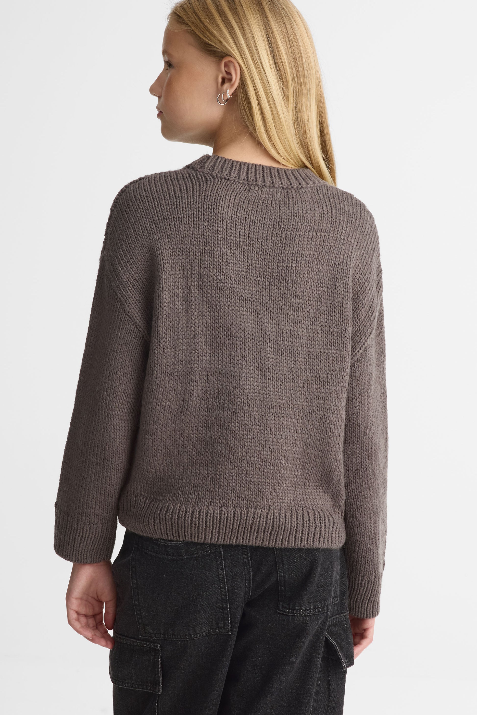 Chandail tricot manches longues – Ado fille && CHARBON