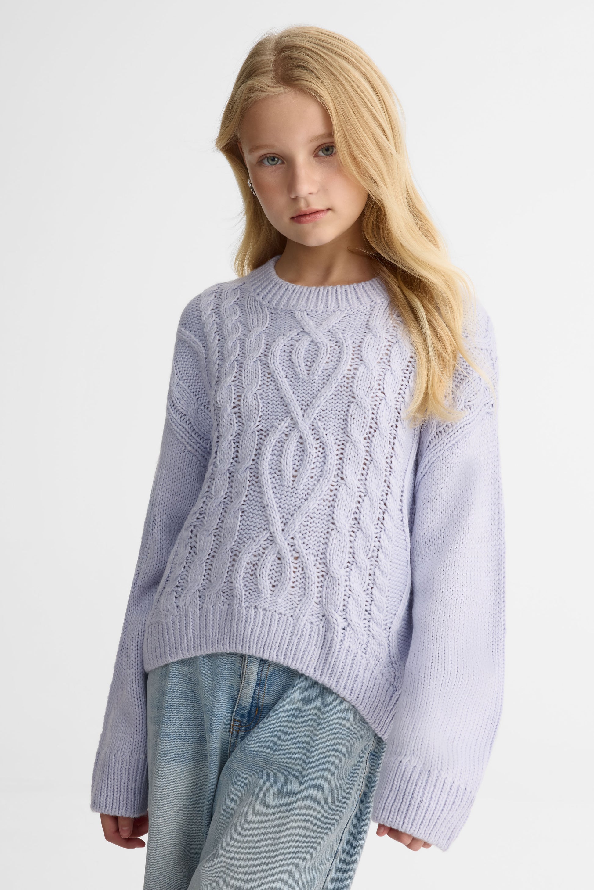 Chandail tricot manches longues – Ado fille && BLEU