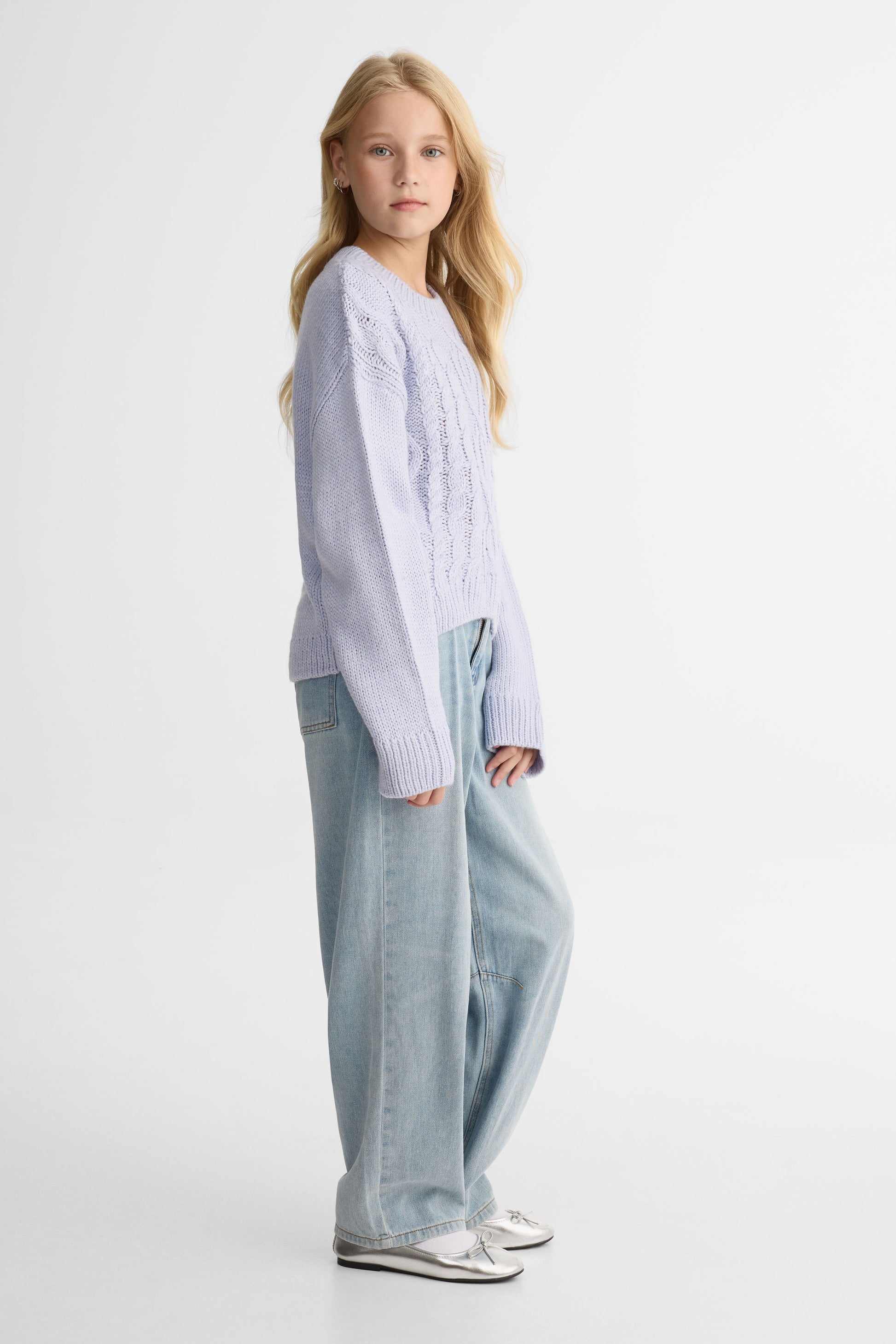 Chandail tricot manches longues – Ado fille && BLEU