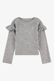 Chandail léger à manches longues – Enfant fille && GRIS MIXTE