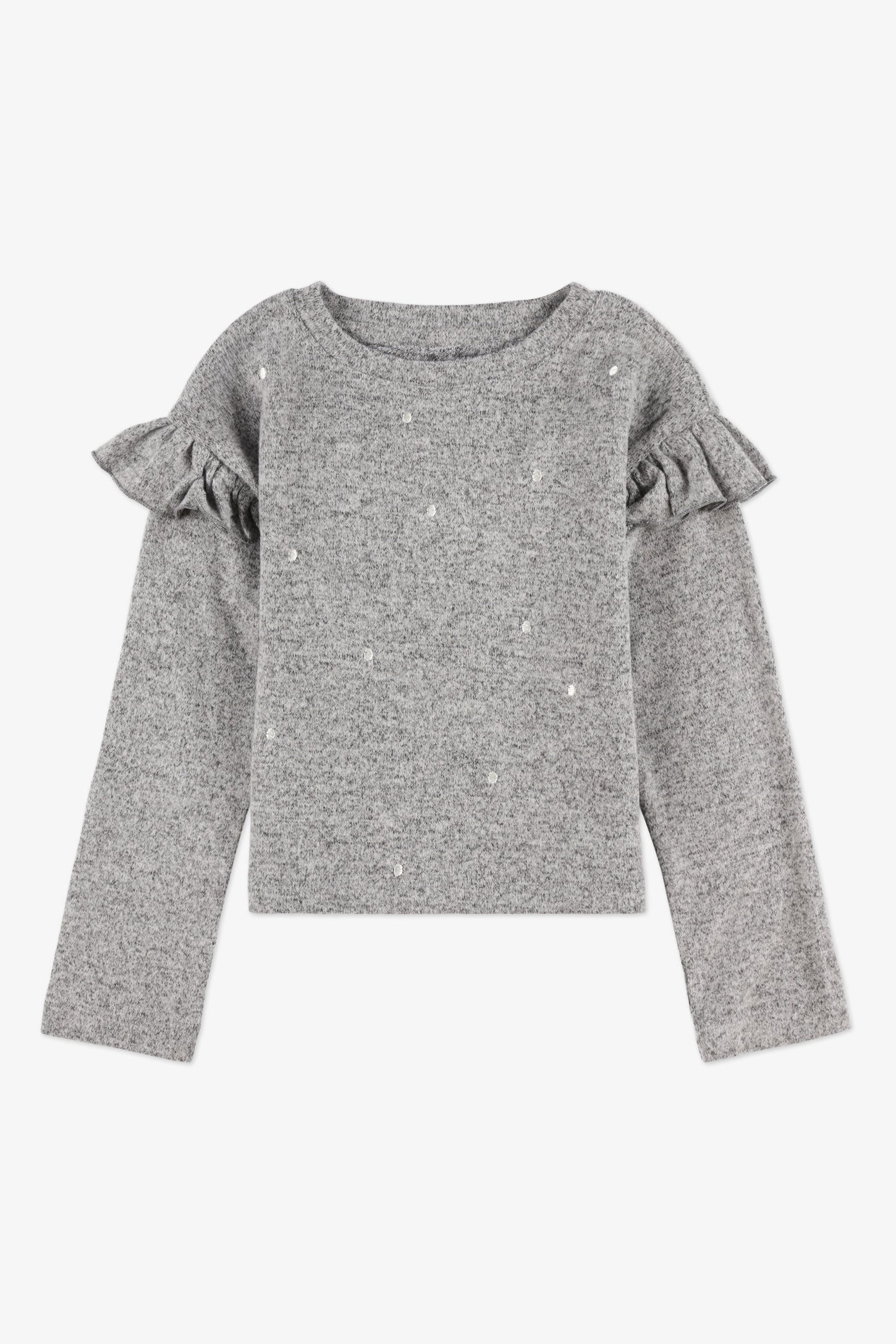 Chandail léger à manches longues – Enfant fille && GRIS MIXTE