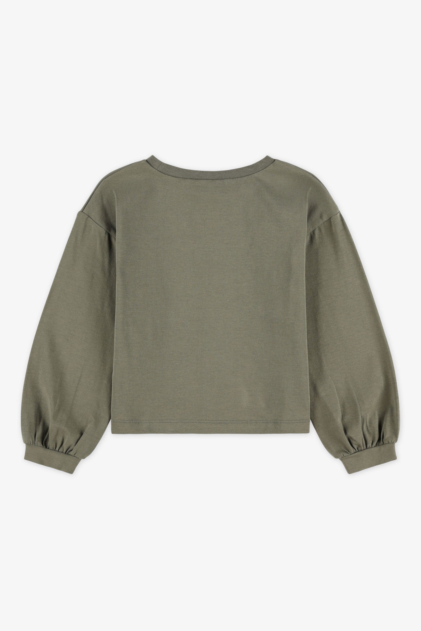 Chandail léger manches longues graphique - Enfant fille && KAKI