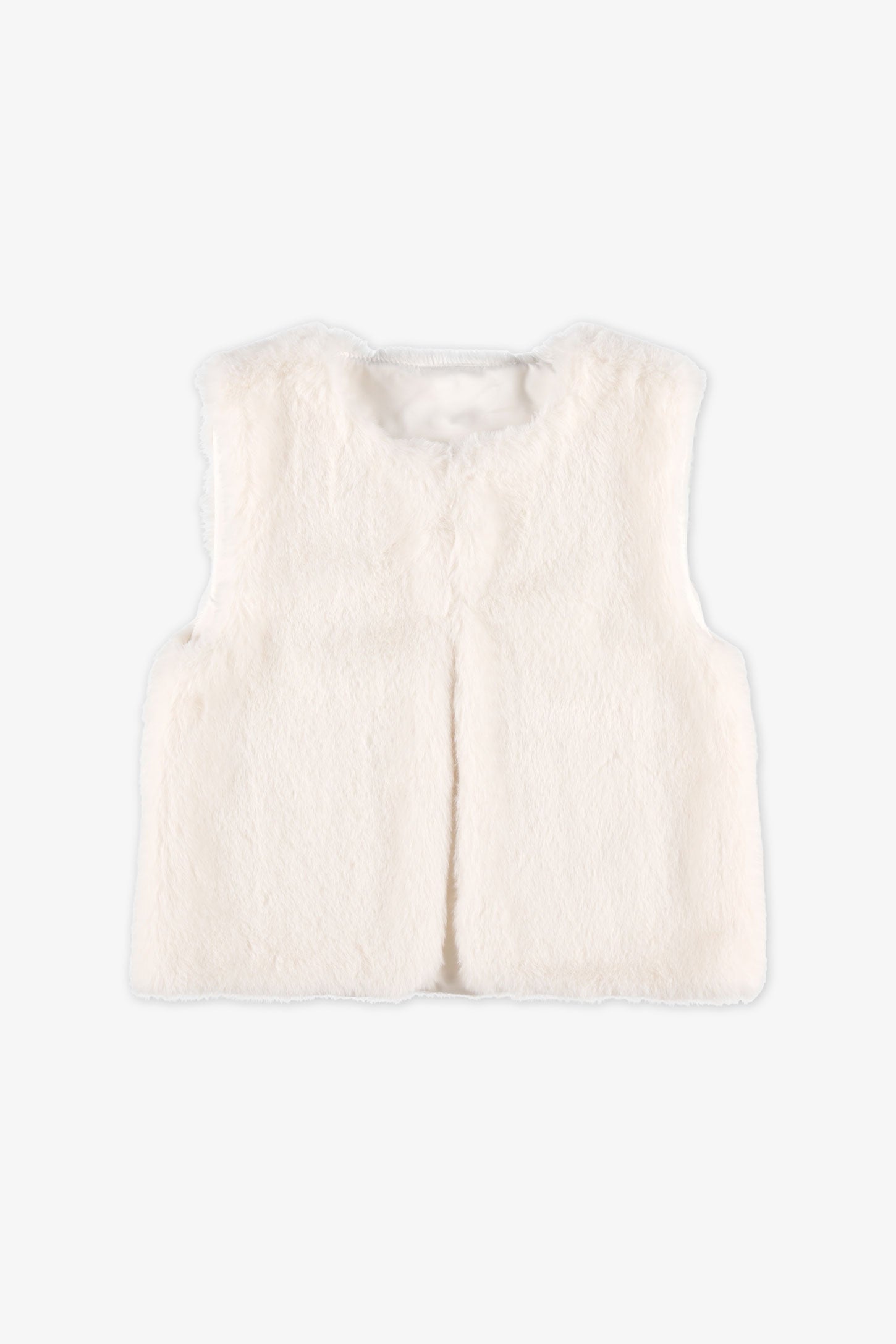 Veste sans manches en fausse fourrure - Enfant fille && BLANC CASSÉ