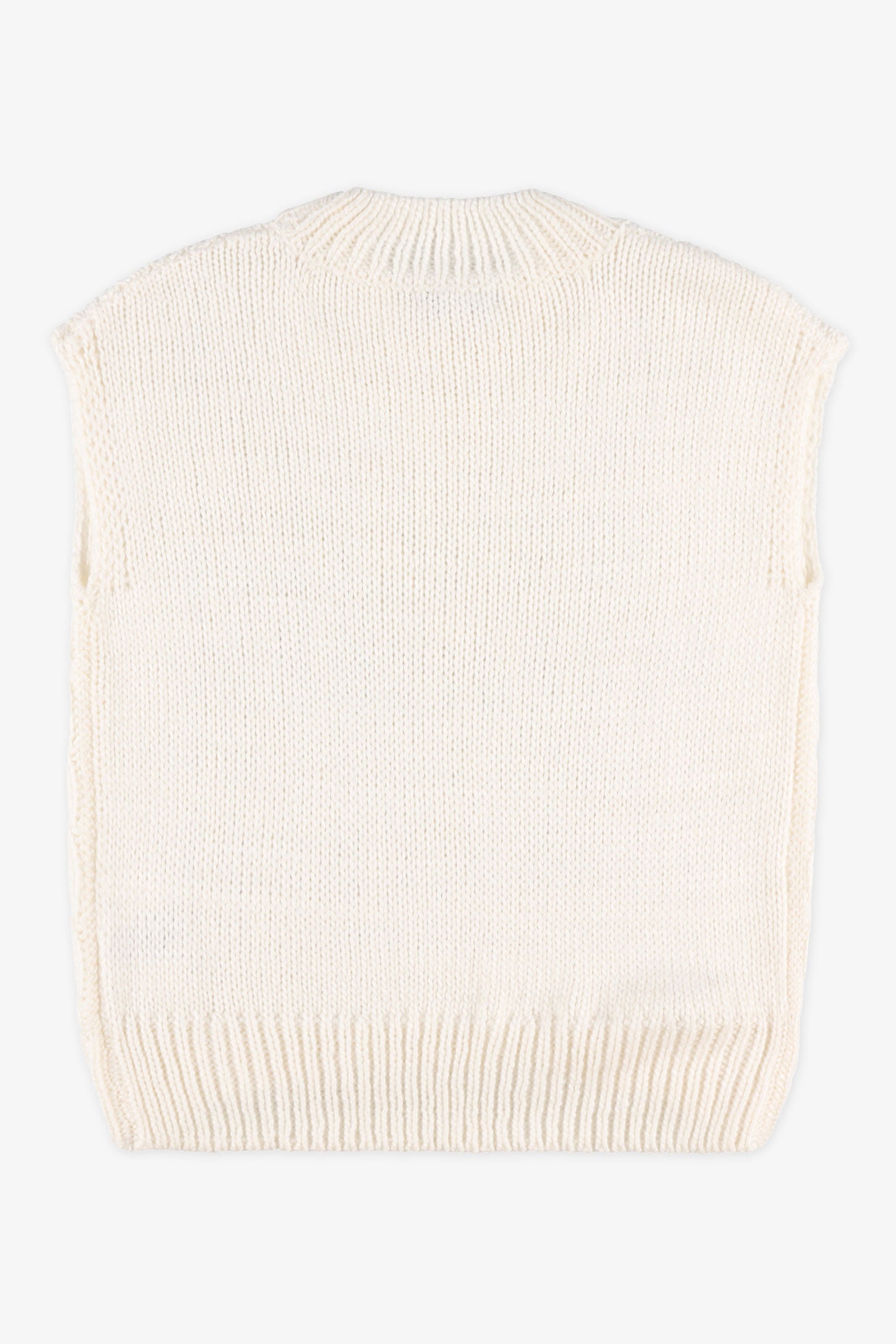 Débardeur en tricot avec détails en câble - Enfant fille && BLANC CASSÉ