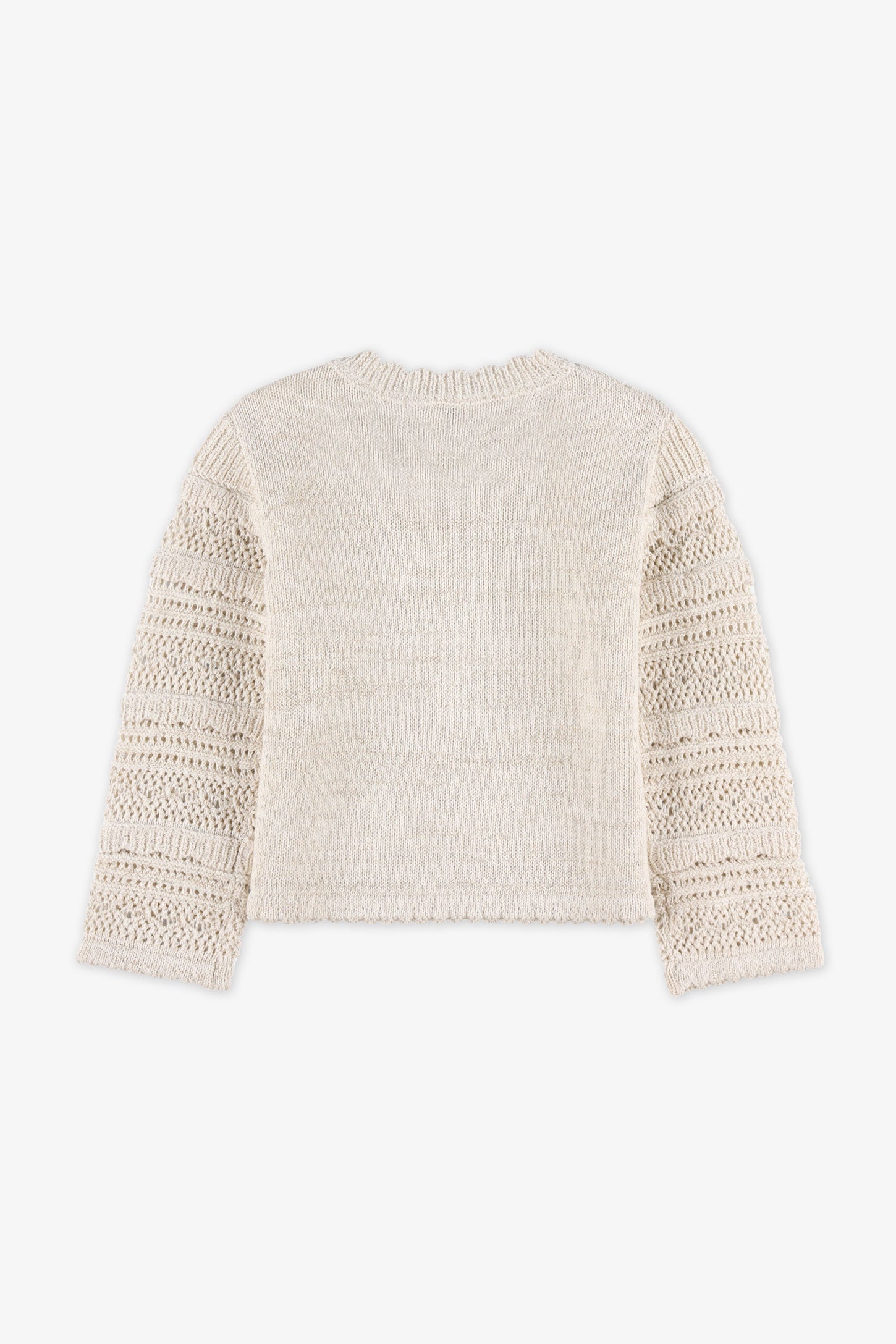 Chandail tricot manches longues - Enfant fille && BLANC CASSÉ