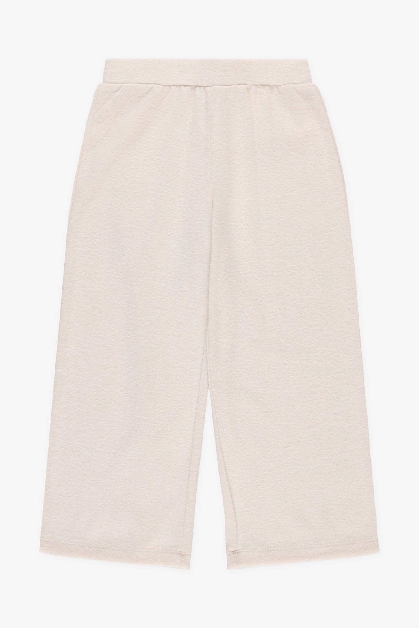Pantalon pull-on jambes larges en stretch - Enfant fille && BLANC CASSÉ