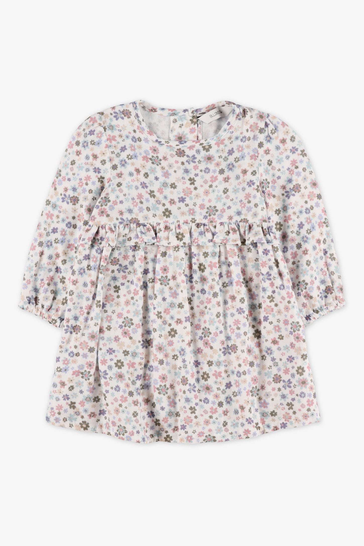 Robe manches longues à motifs - Enfant fille && BLANC CASSÉ/MULTI