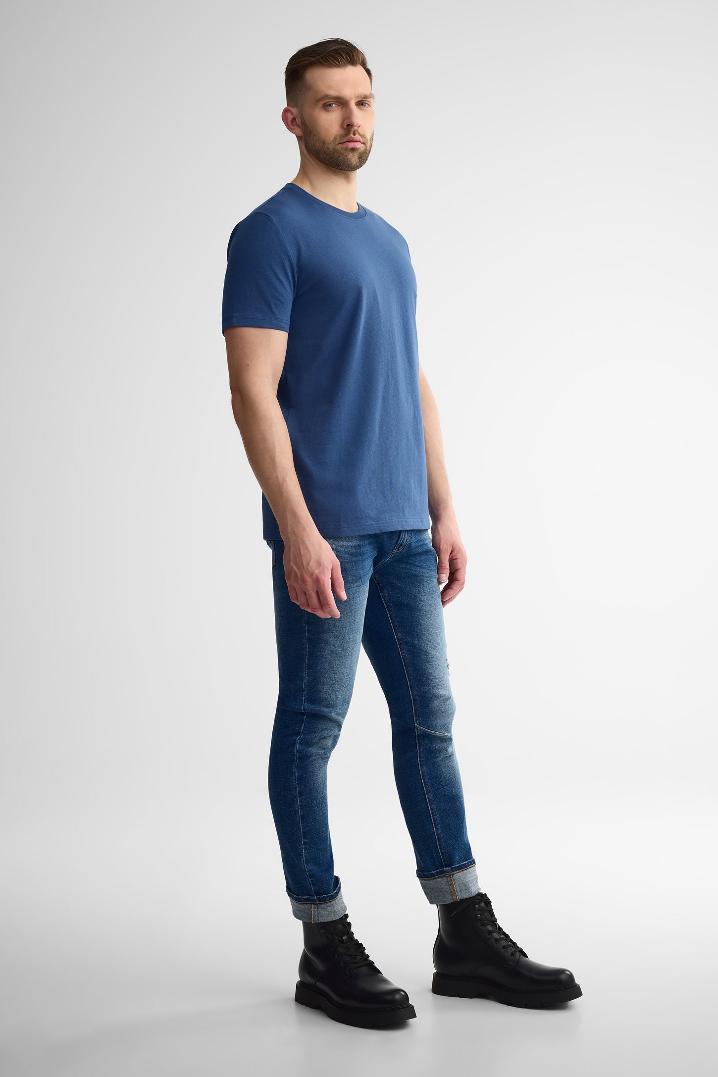 T-shirt basic col rond en jersey coton 3/25$ - Homme && DENIM