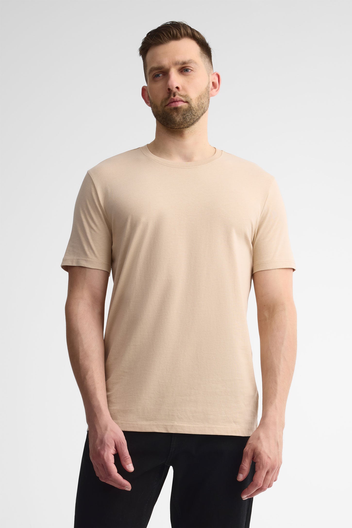 T-shirt basic col rond en jersey coton 3/25$ - Homme && SABLE