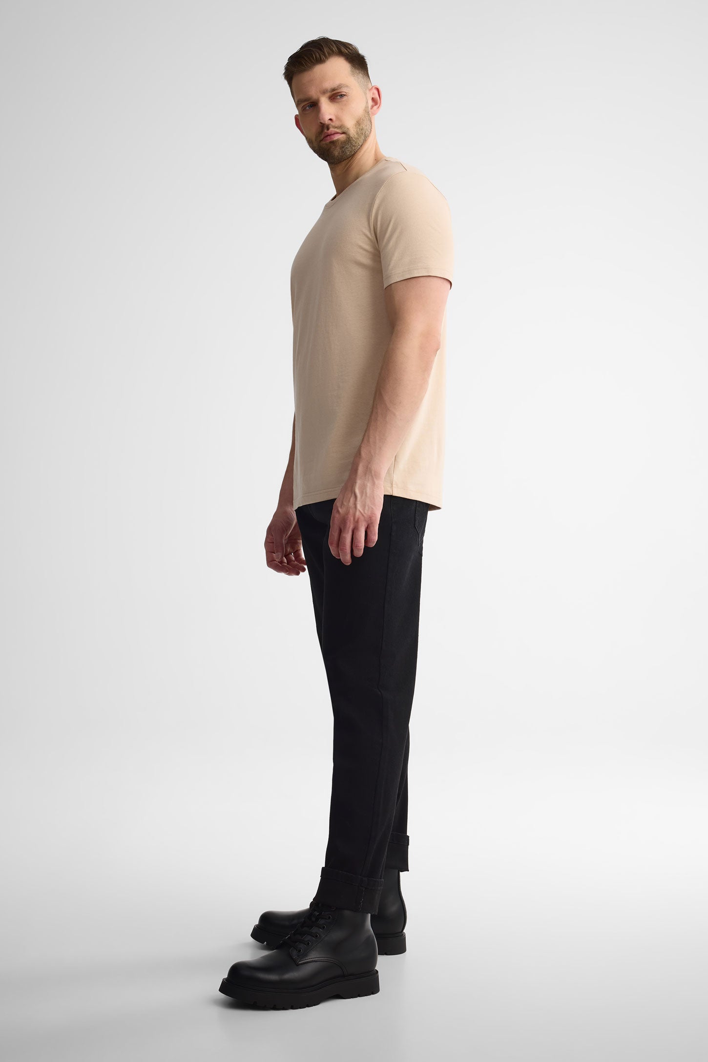 T-shirt basic col rond en jersey coton 3/25$ - Homme && SABLE