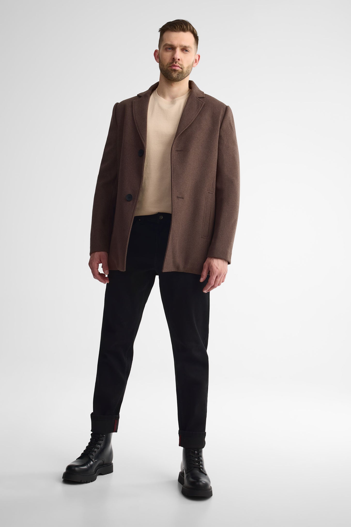 T-shirt basic col rond en jersey coton 3/25$ - Homme && SABLE