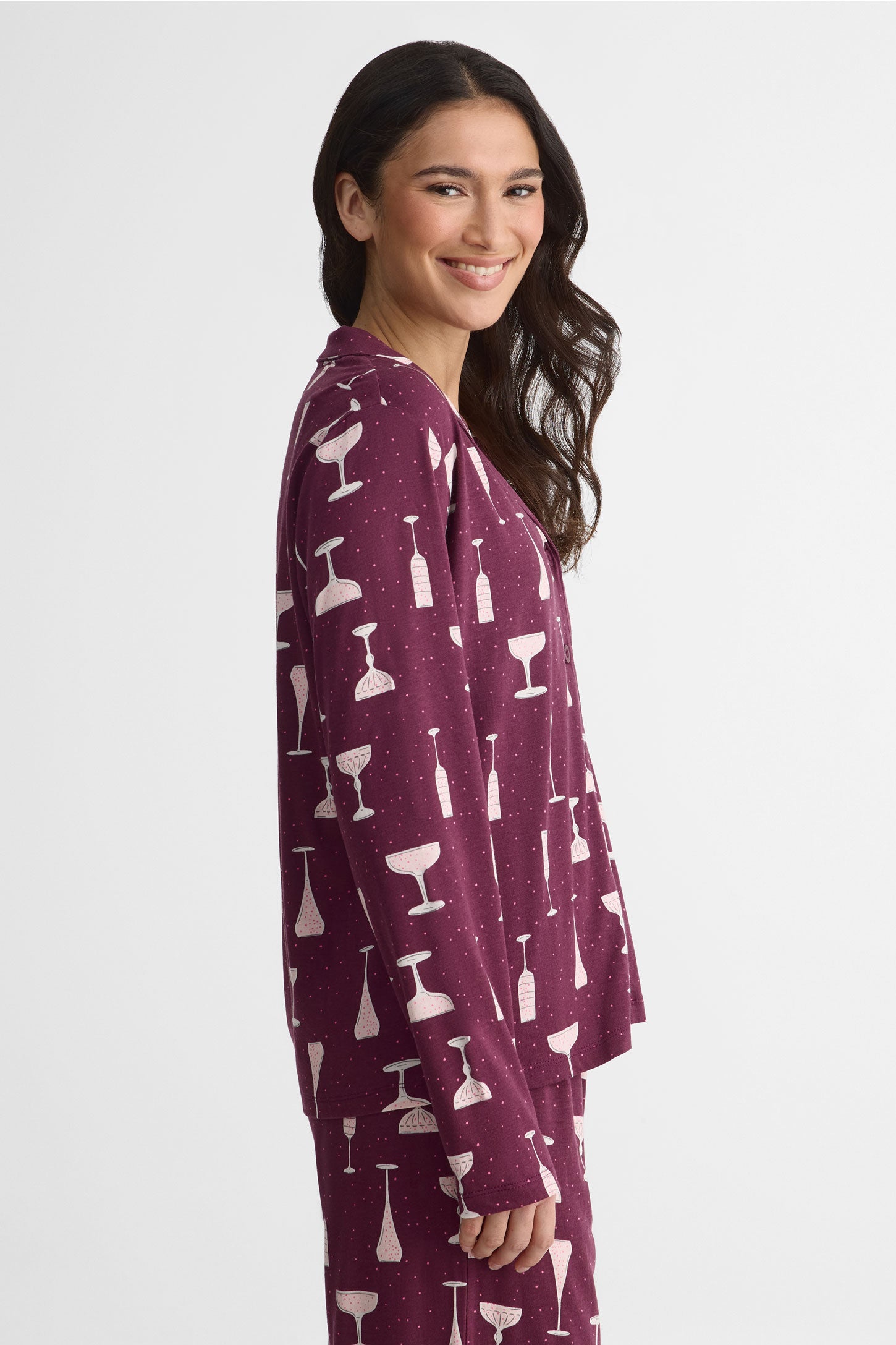 Ensemble pyjama, col chemisier – Femme && BOURGOGNE MULTI