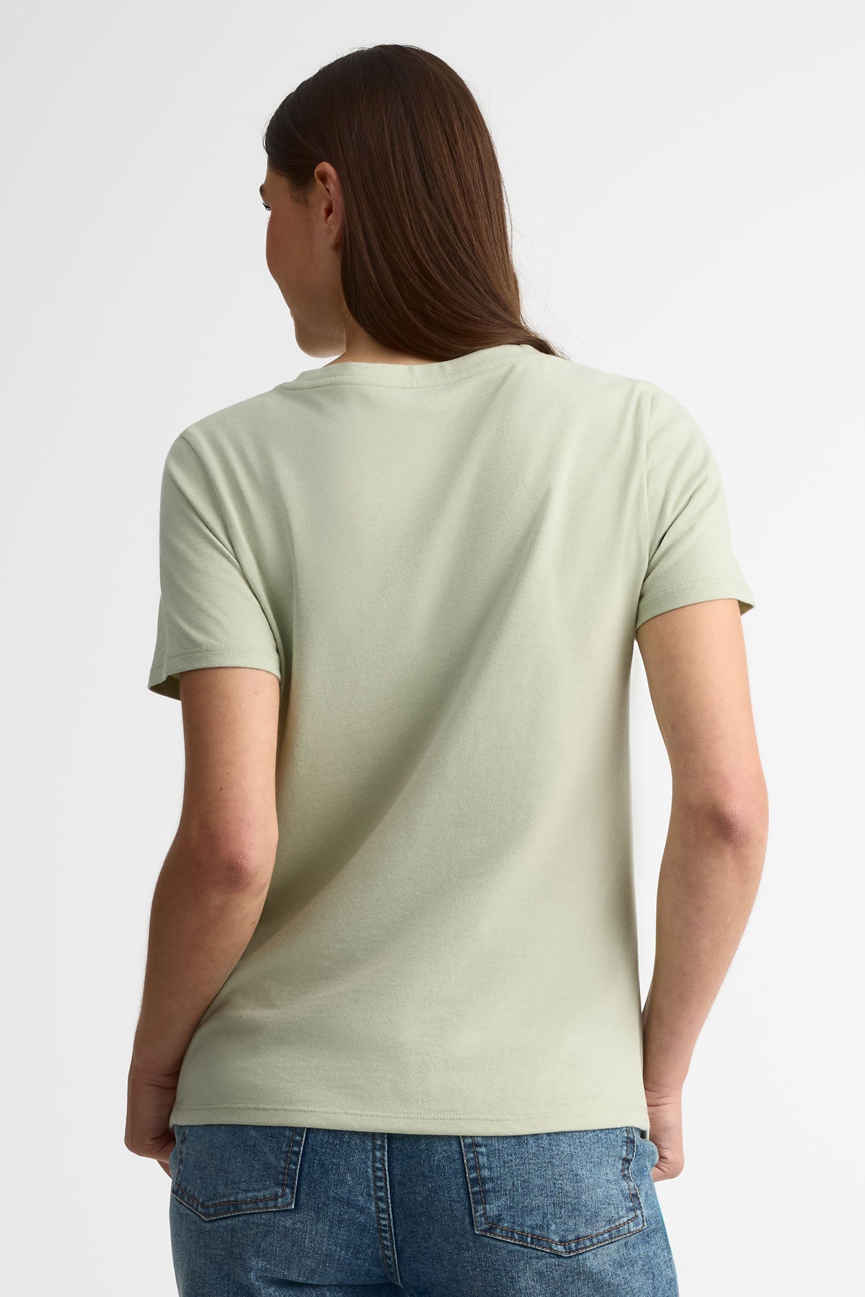 Chandail manches courtes en jersey coton 2/30$ - Femme && VERT PALE