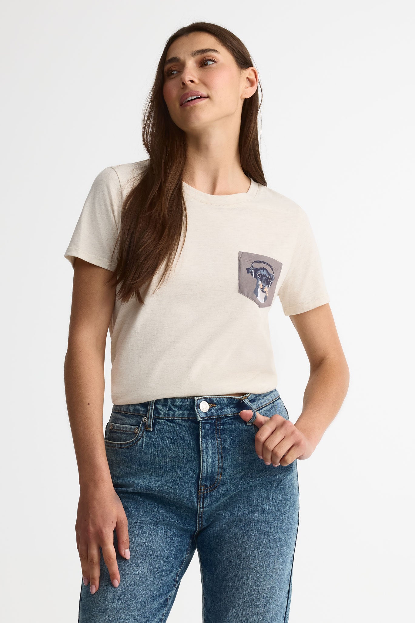 Chandail manches courtes en jersey coton 2/30$ - Femme && OATMEAL