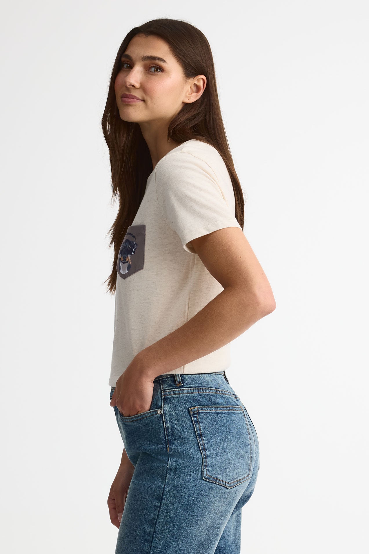 Chandail manches courtes en jersey coton 2/30$ - Femme && OATMEAL