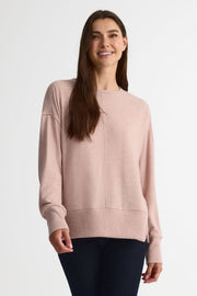 Chandail tricot col rond manches longues – Femme && ROSE