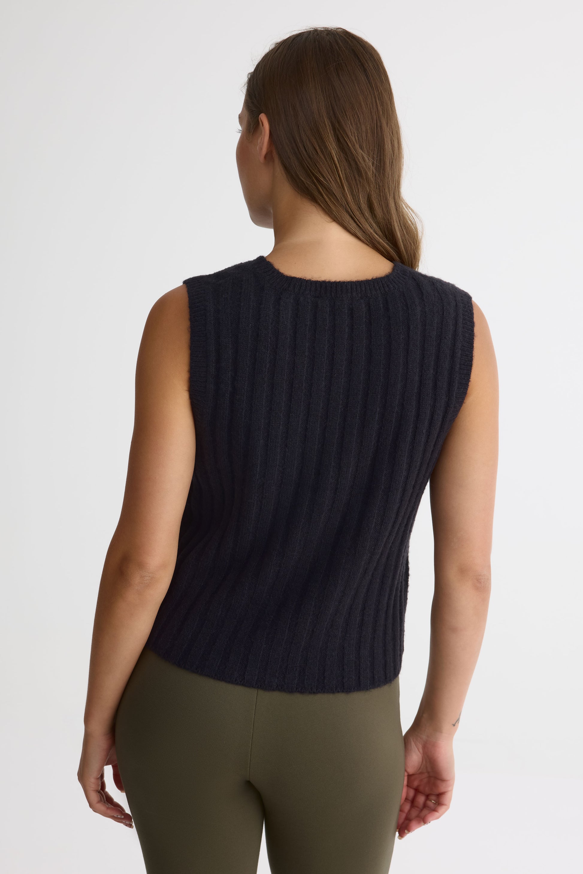 Camisole cropped en tricot – Femme && NOIR