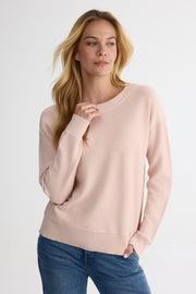 Chandail tricot col rond en viscose - Femme && ROSE