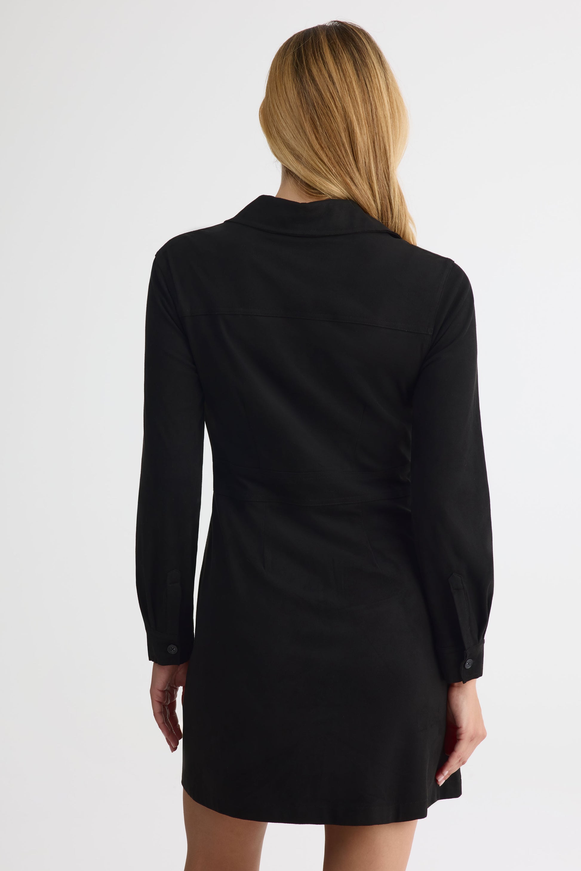 Robe longue boutons devant – Femme && NOIR