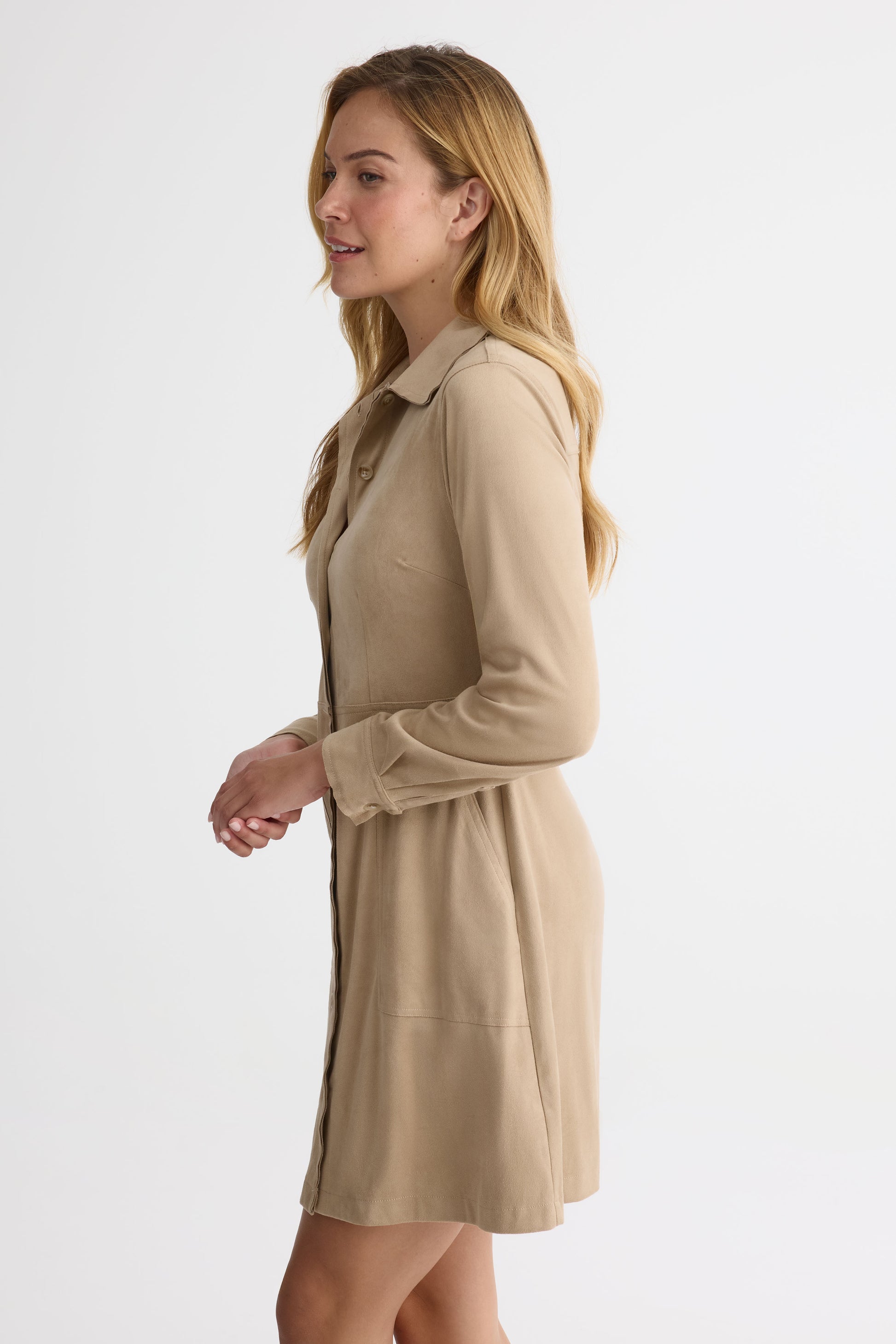 Robe longue boutons devant – Femme && BRONZÉ