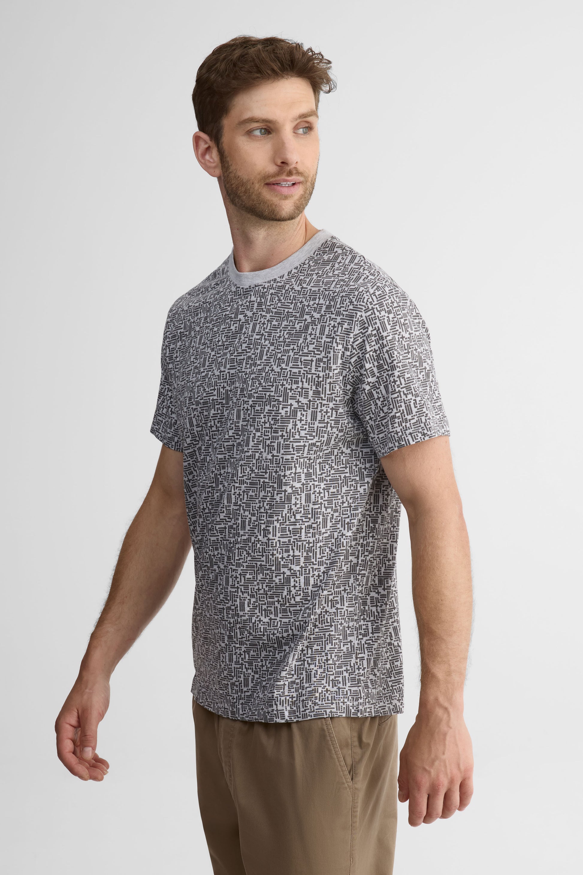 Chandail col rond en jersey 2/30$ – Homme && GRIS MULTI