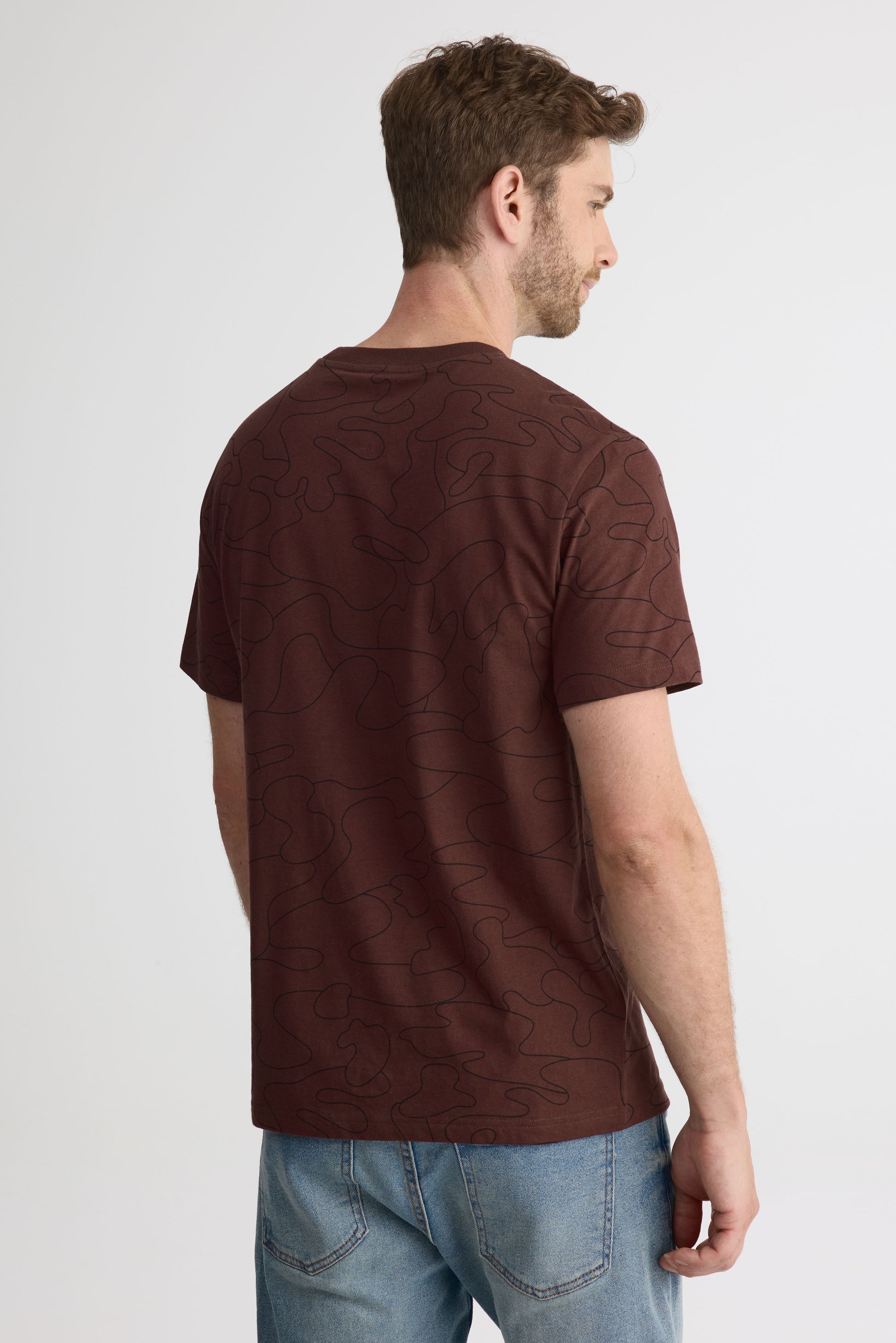 Chandail col rond en jersey 2/30$ – Homme && BRUN/MULTI