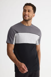 Chandail col rond color block - Homme && NOIR