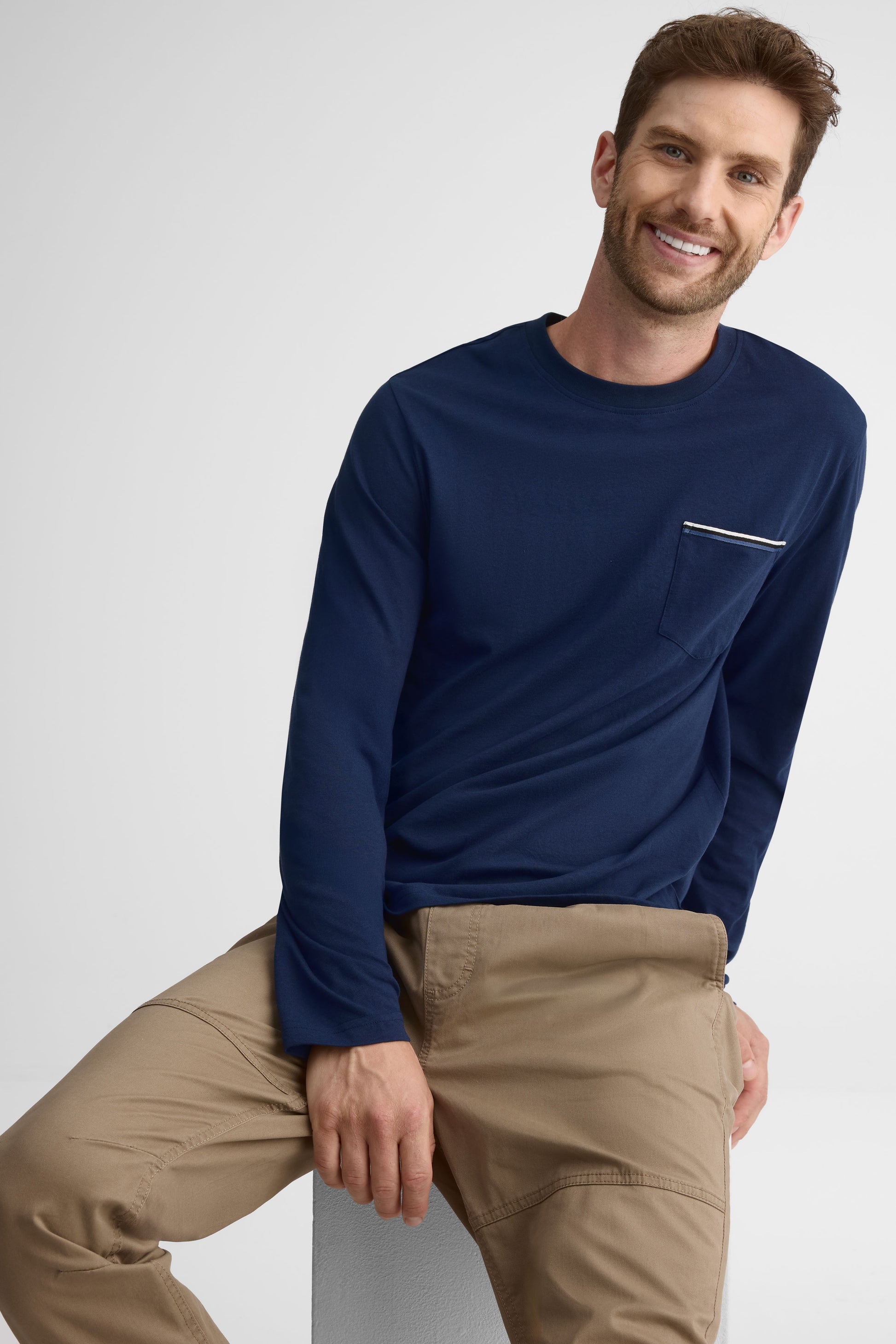 Chandail léger à manches longues – Homme && MARIN