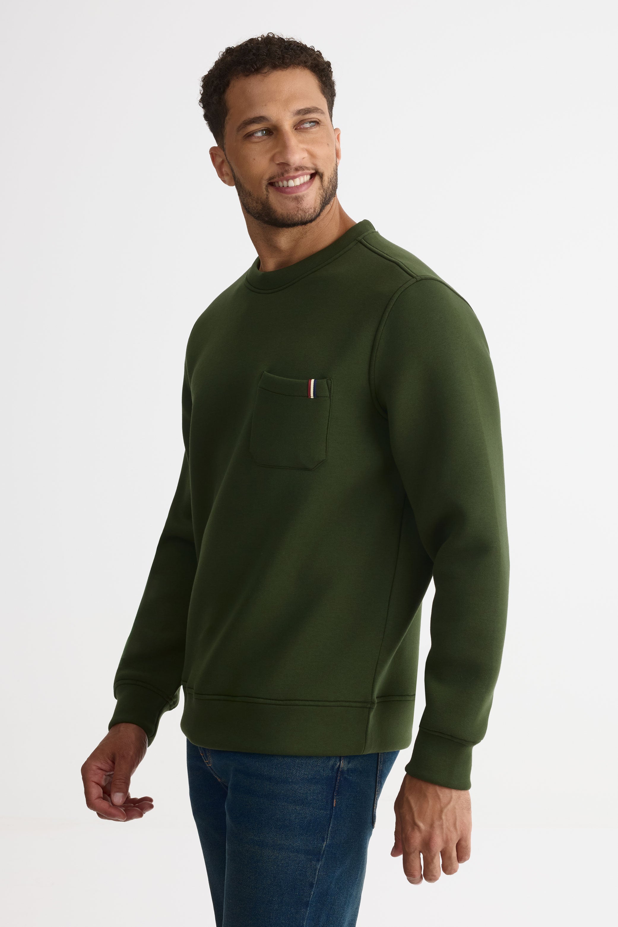 Chandail ouaté col rond - Homme && VERT FONCE