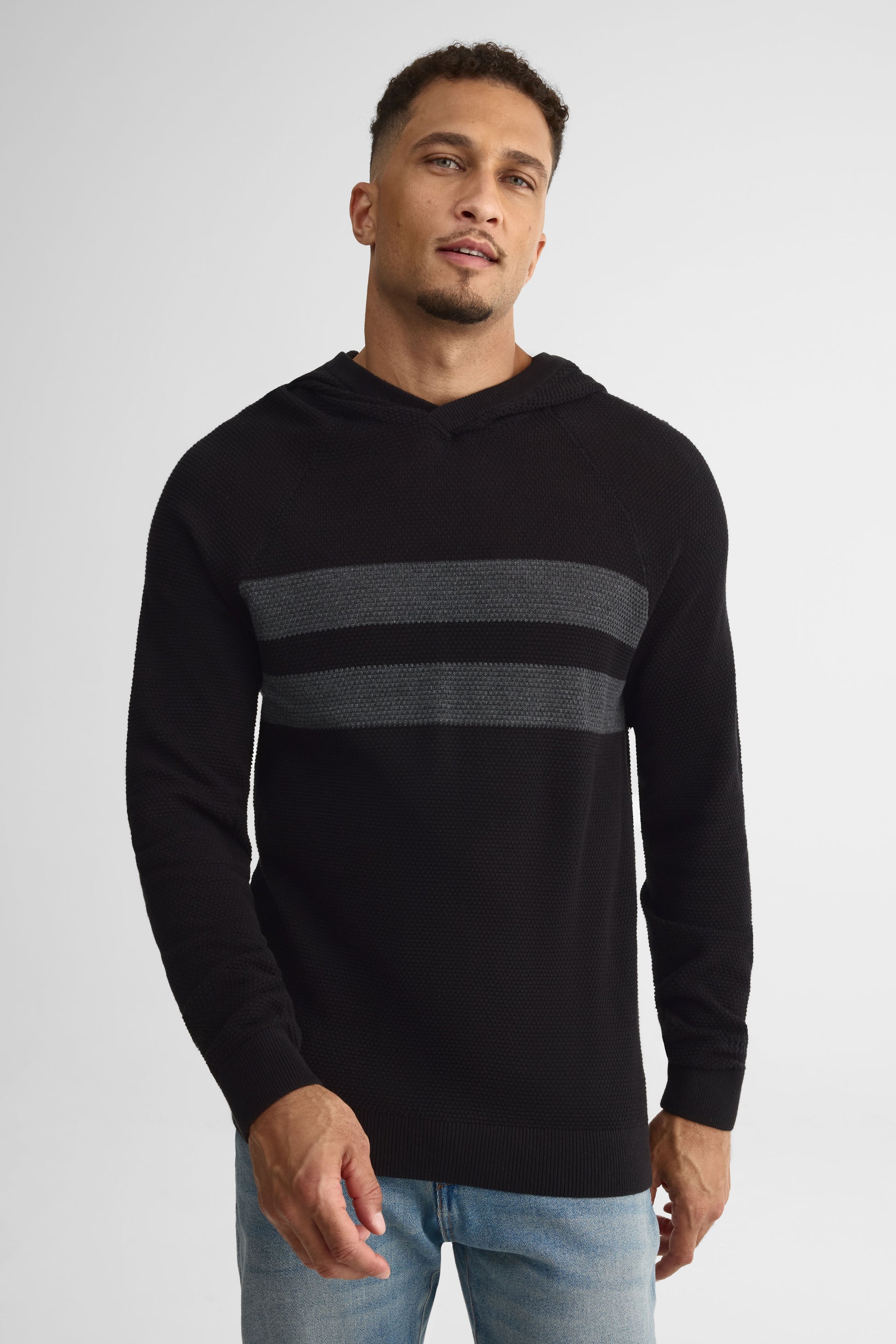 Chandail tricot à capuchon - Homme && NOIR