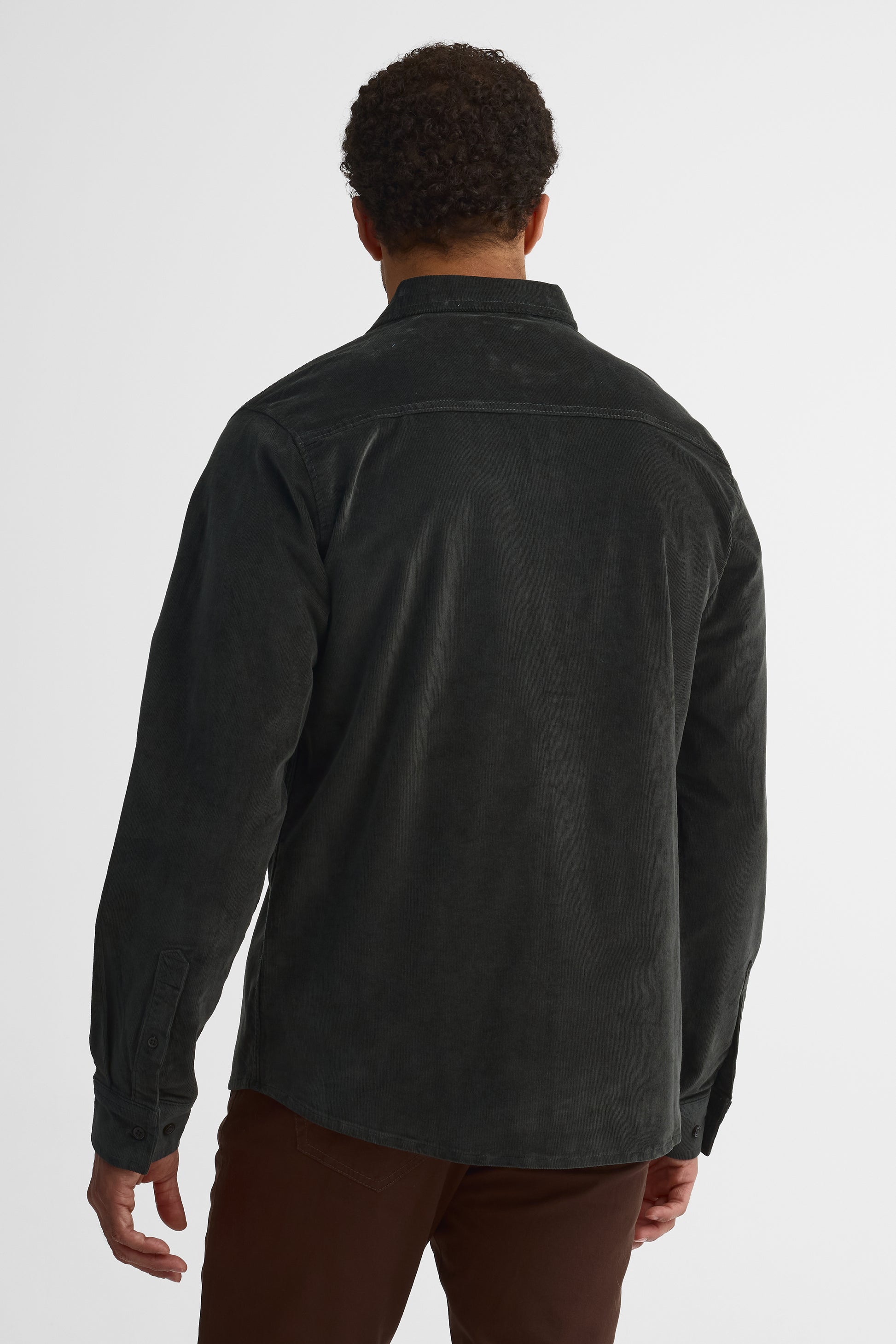 Chemise à manches longues, coupe régulière - Homme && CHARBON