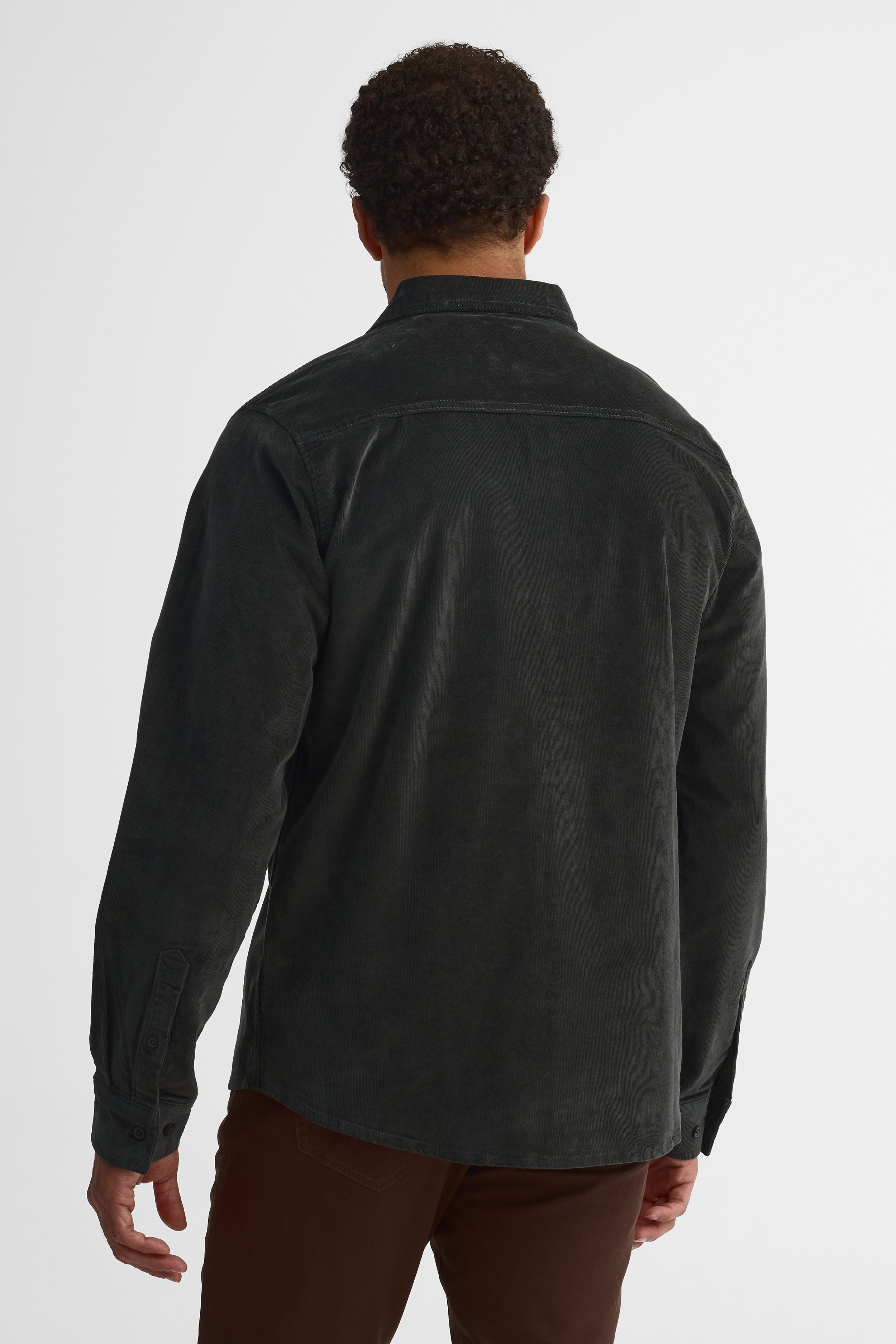 Chemise à manches longues, coupe régulière - Homme && CHARBON