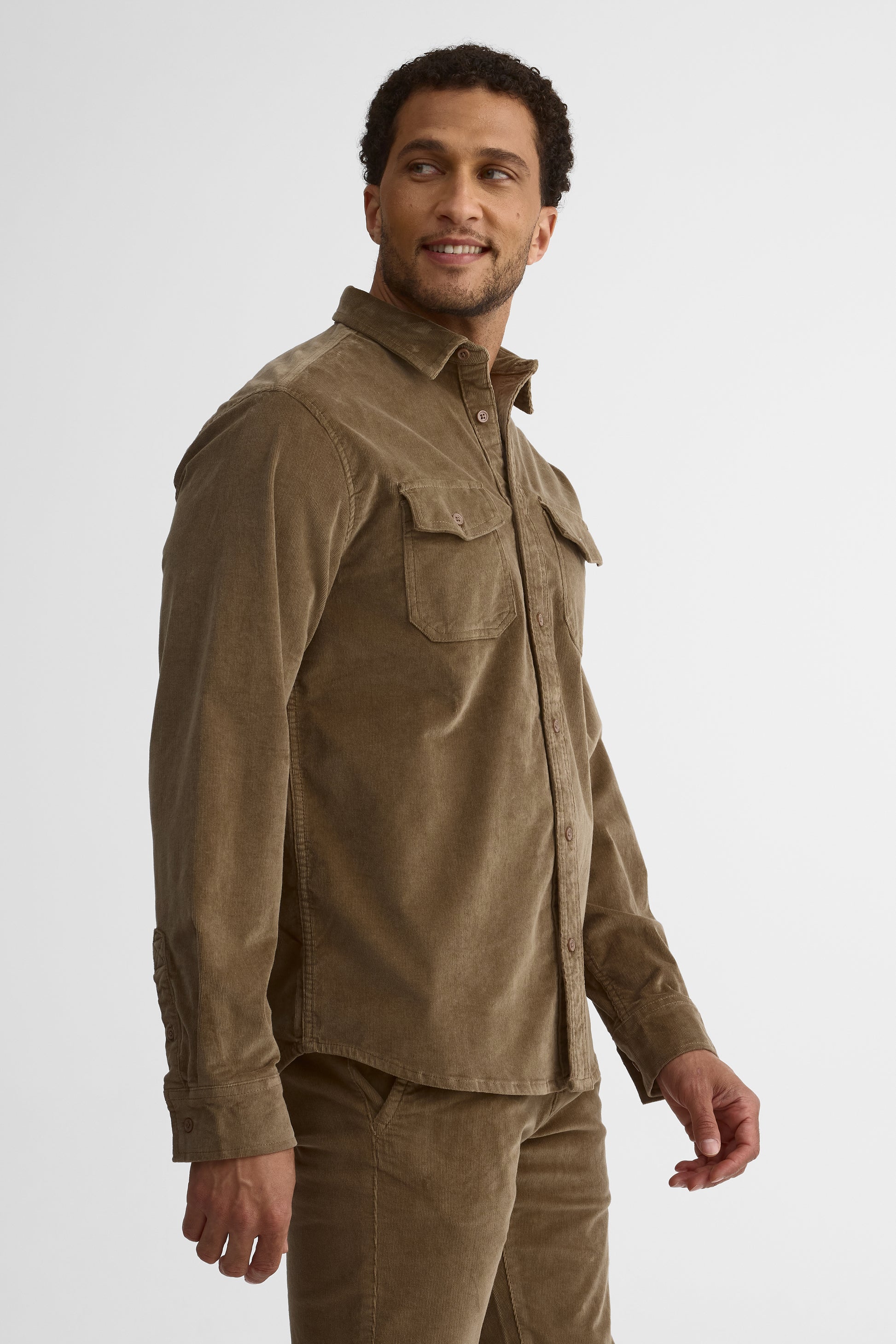 Chemise à manches longues, coupe régulière - Homme && TAUPE