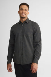 Chemise à manches longues en coton - Homme && GRIS MULTI
