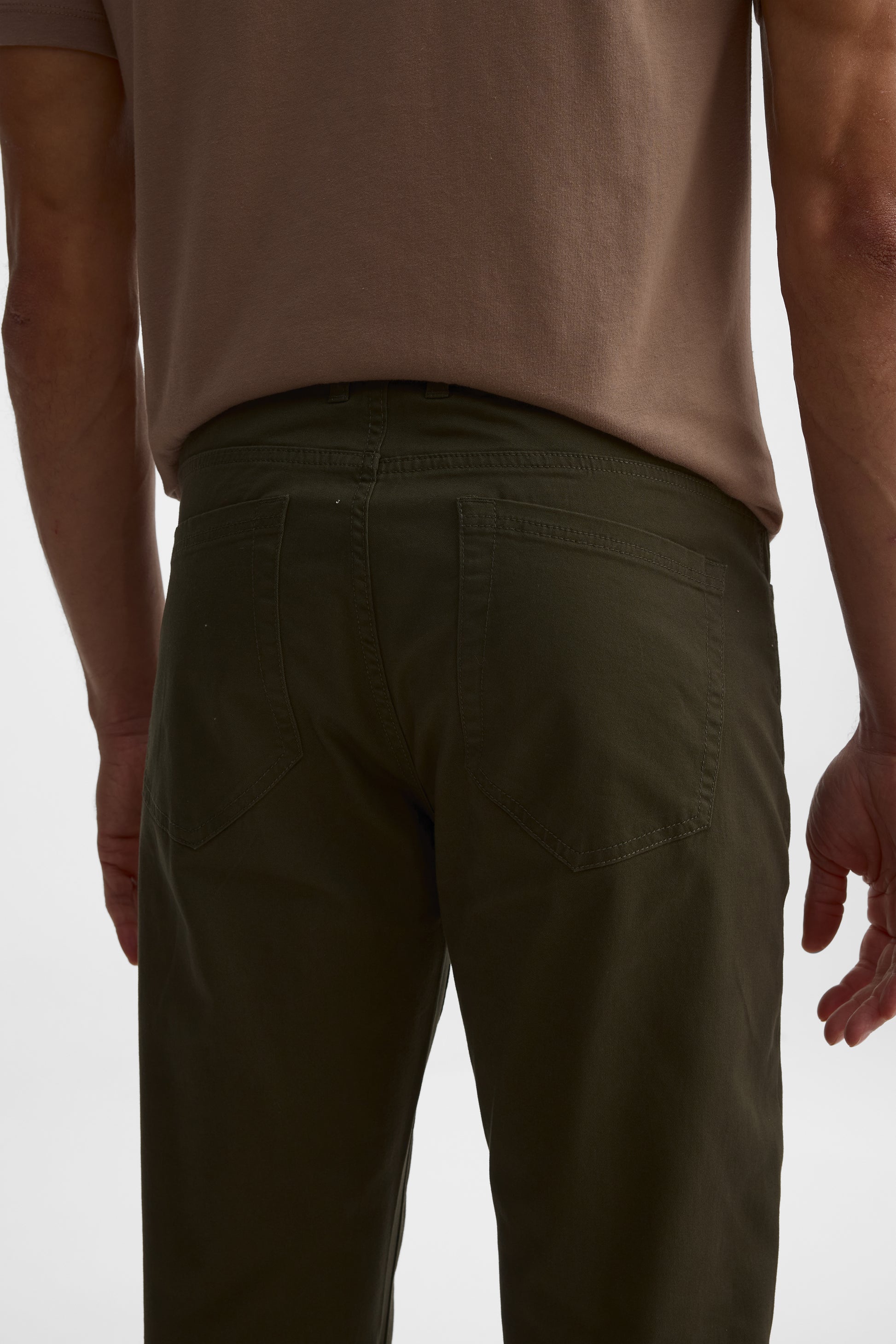 Pantalon stretch twill slim fit – Homme && VERT FONCE