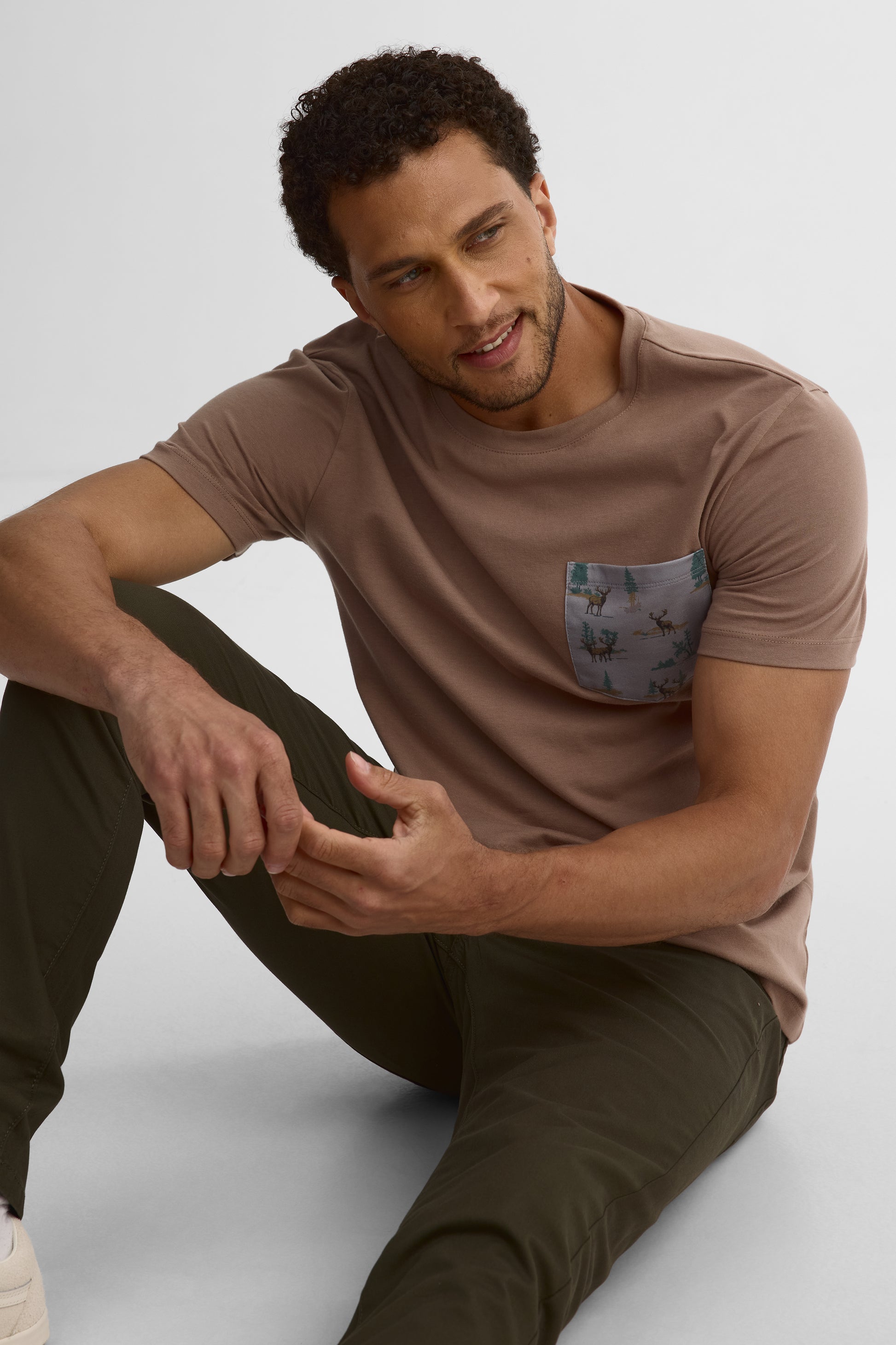 Pantalon stretch twill slim fit – Homme && VERT FONCE