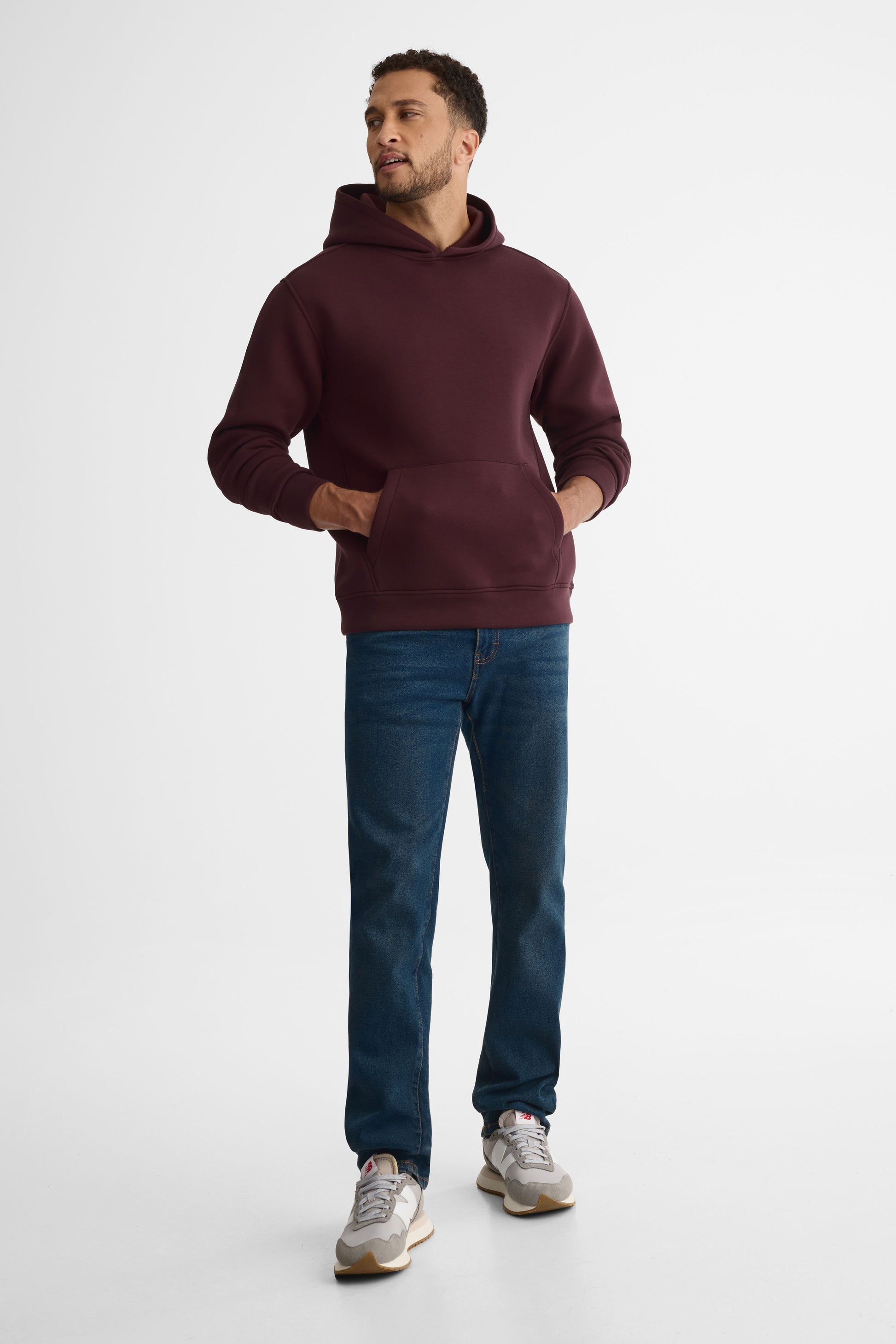 Chandail ouaté à capuchon – Homme && BRUN