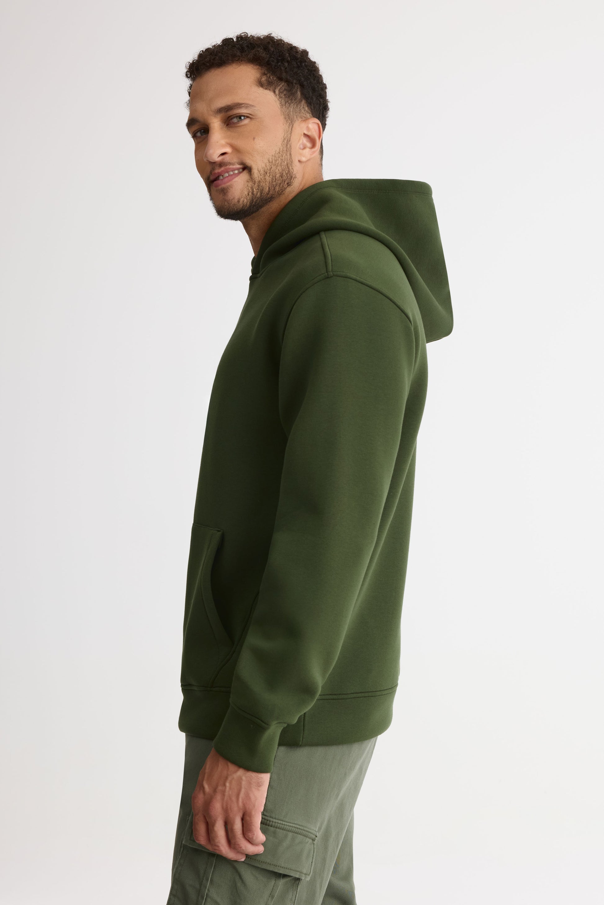 Chandail ouaté à capuchon – Homme && VERT FONCE