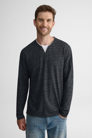 Chandail Henley manches longues – Homme && NOIR