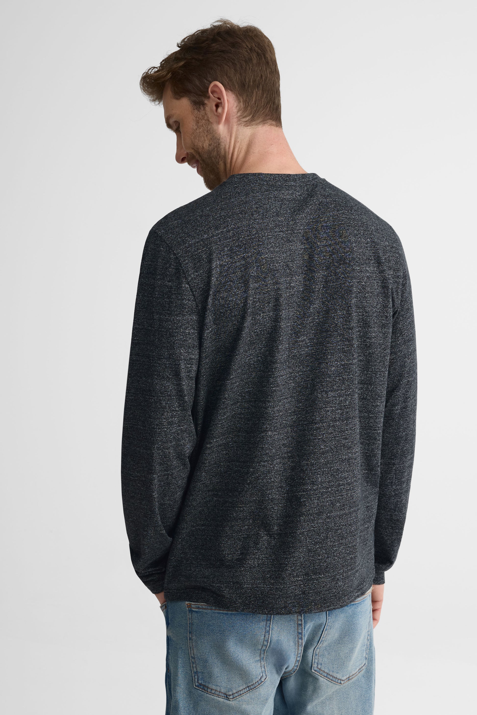 Chandail Henley manches longues – Homme && NOIR